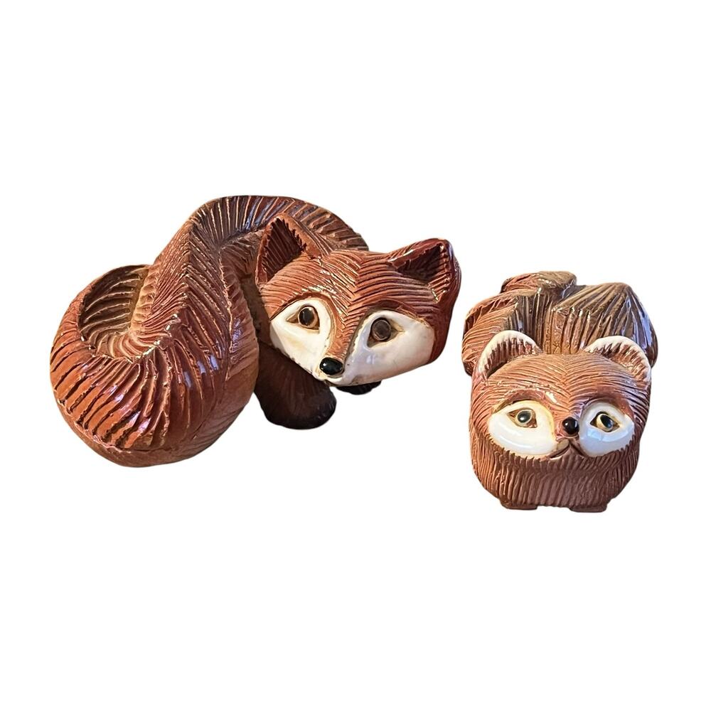 Artesania Rinconada Red Fox Large Small Figurine Set